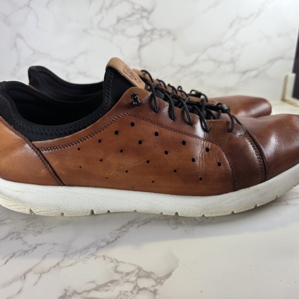 Men's Casual Leather Sneakers - Brown - Picture 4 of 8
